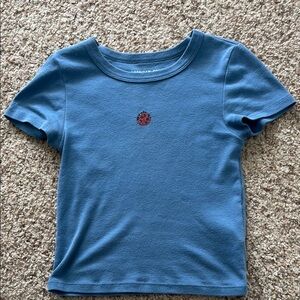 American Eagle Outfitters Blue Crew Neck Tee